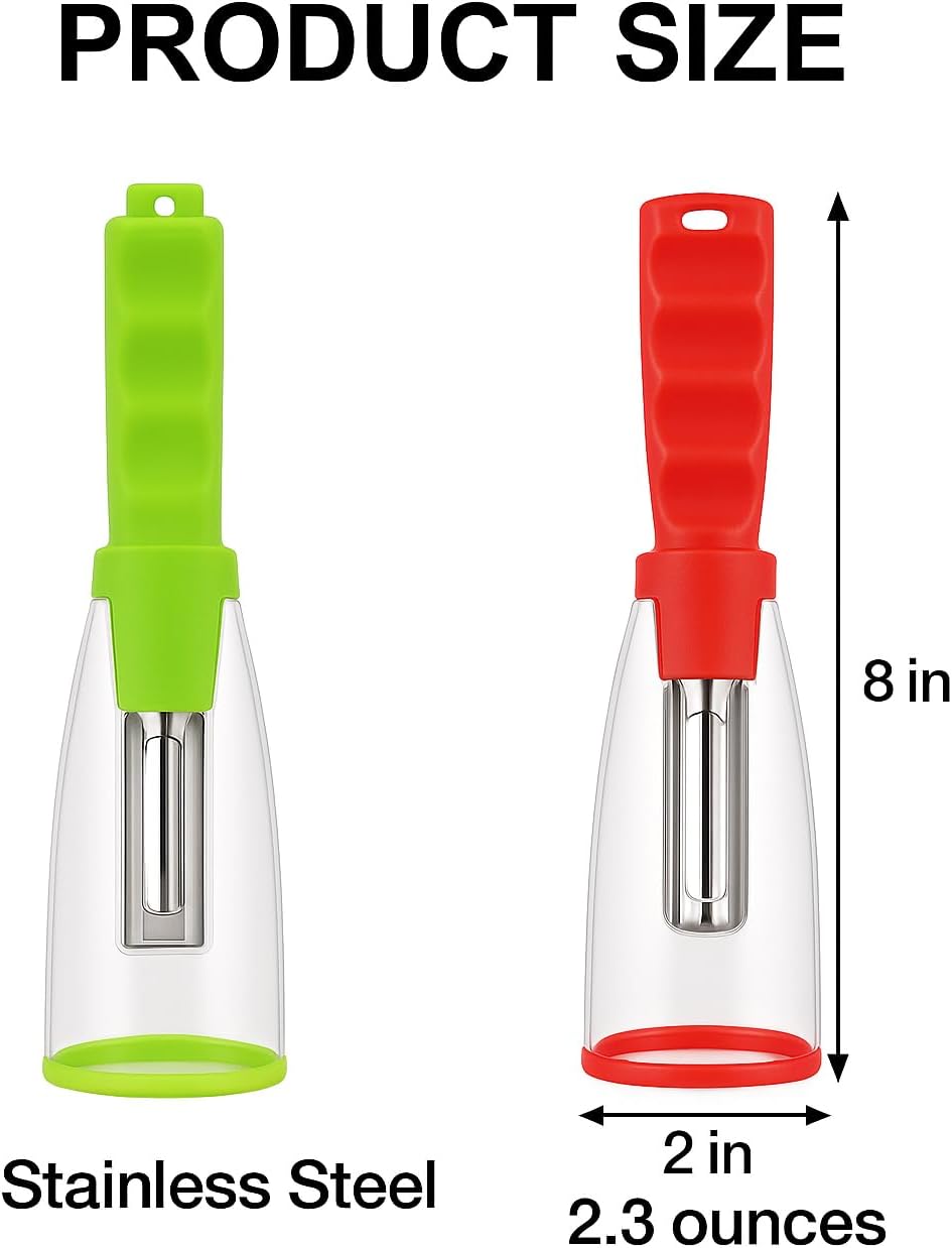 Nature+ Vegetable Peeler Fruit Peeler with Container, Stainless Steel Blade, Non-Slip Handle, Kitchen Kiwi Peeler for Apple, Potato