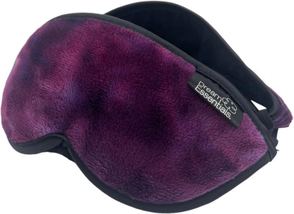 Dream Essentials Utopia Luxury Plush Sleep Mask, Handmade in the USA, Breathable Cotton, Adjustable Wide Headband, Men and Women, Nose Bridge for Light Block, Travel, Yoga, Meditation (Tie Dye Purple)