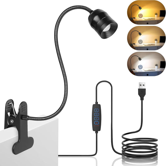 LED Reading Lights for Bed Headboard, 360° Gooseneck Zoomable Clip Light