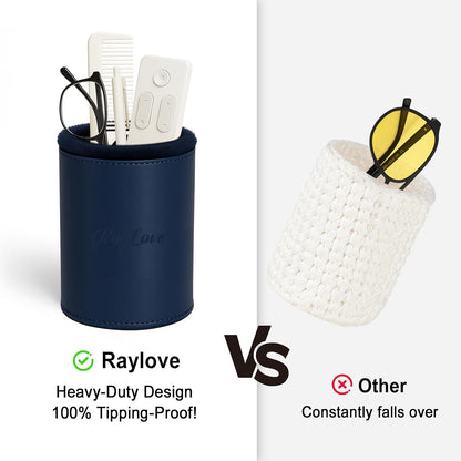 RayLove Leather Eyeglasses Case, Glasses Case, Anti-scratch Glasses Storage Organizer, Sunglasses Case with Soft Plush Lining