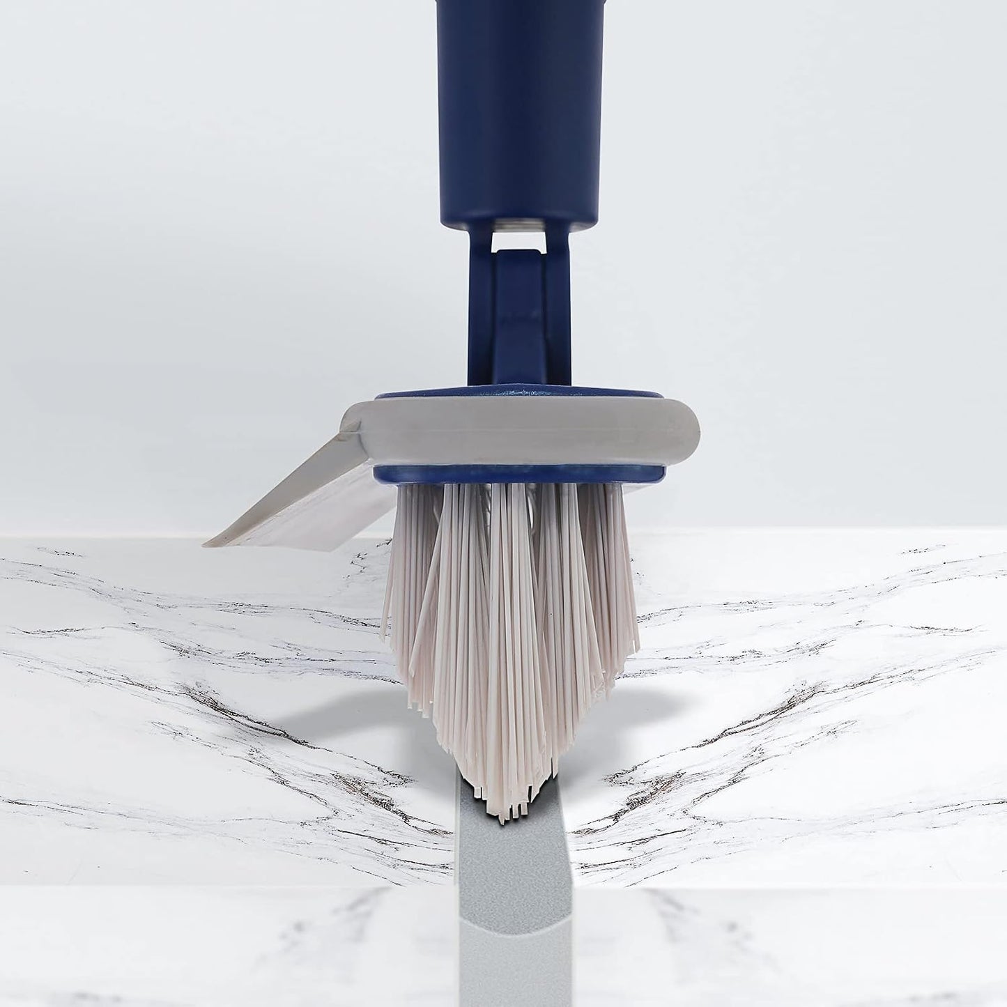 2 in 1 Floor Scrub Brush Grout Brush with 57.8" Long Handle,120°Rotatable Shower Tile Grout Cleaner Scrubber,V-Shaped Corner Brush for Hard to Reach Areas (Orange)