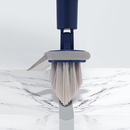 2 in 1 Floor Scrub Brush Grout Brush with 57.8" Long Handle,120°Rotatable Shower Tile Grout Cleaner Scrubber,V-Shaped Corner Brush for Hard to Reach Areas (Orange)