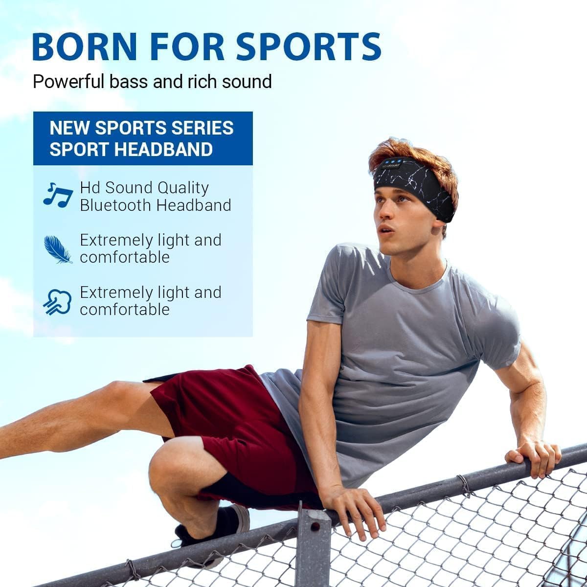 LC-dolida Sleep Headphones Headband Bluetooth 5.4, Sports Headband Earphones Wireless with Speaker Microphone USB C for Women Sleeping Gift Workout Jogging Yoga Insomnia Travel Meditation, Butterfly