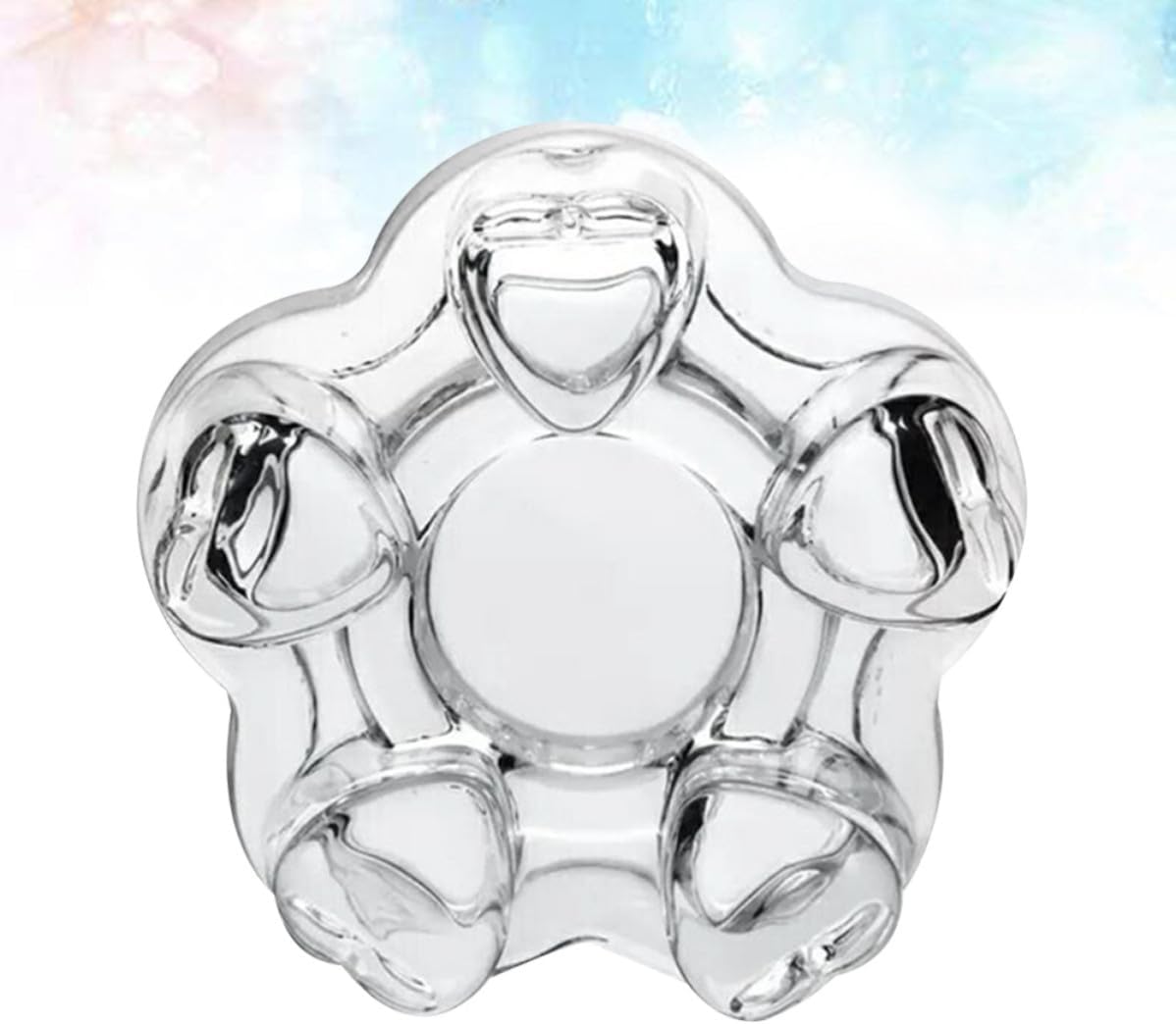 VOSAREA Heart Shape Glass Tea Pot Warmer Base with Heat Preservation and Candlestick Function, Creative Stylish Glass Base for Tea Pot Heating and Warmth
