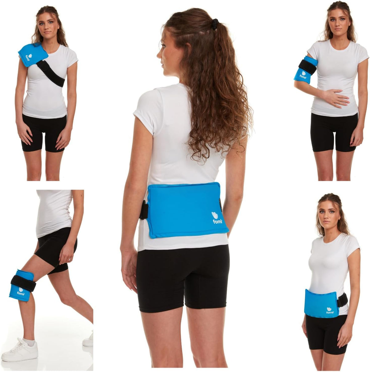 Premium Hot Cold Gel Bead Ice Pack by FOMI Care | Cool Compress for Lower Back, Shoulder, Knee, Bicep, Stomach | Coccyx, Sciatica, Tailbone Pain Relief | Flexible, Reusable Heating Pad | (Blue)