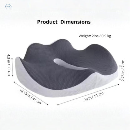 Home & Travel Gear Seat Cushion for Tailbone & Coccyx Comfort — Memory Foam for Office Chair & Car | Non-Slip Base | Ergonomic Cutout Design | Breathable Washable Cover