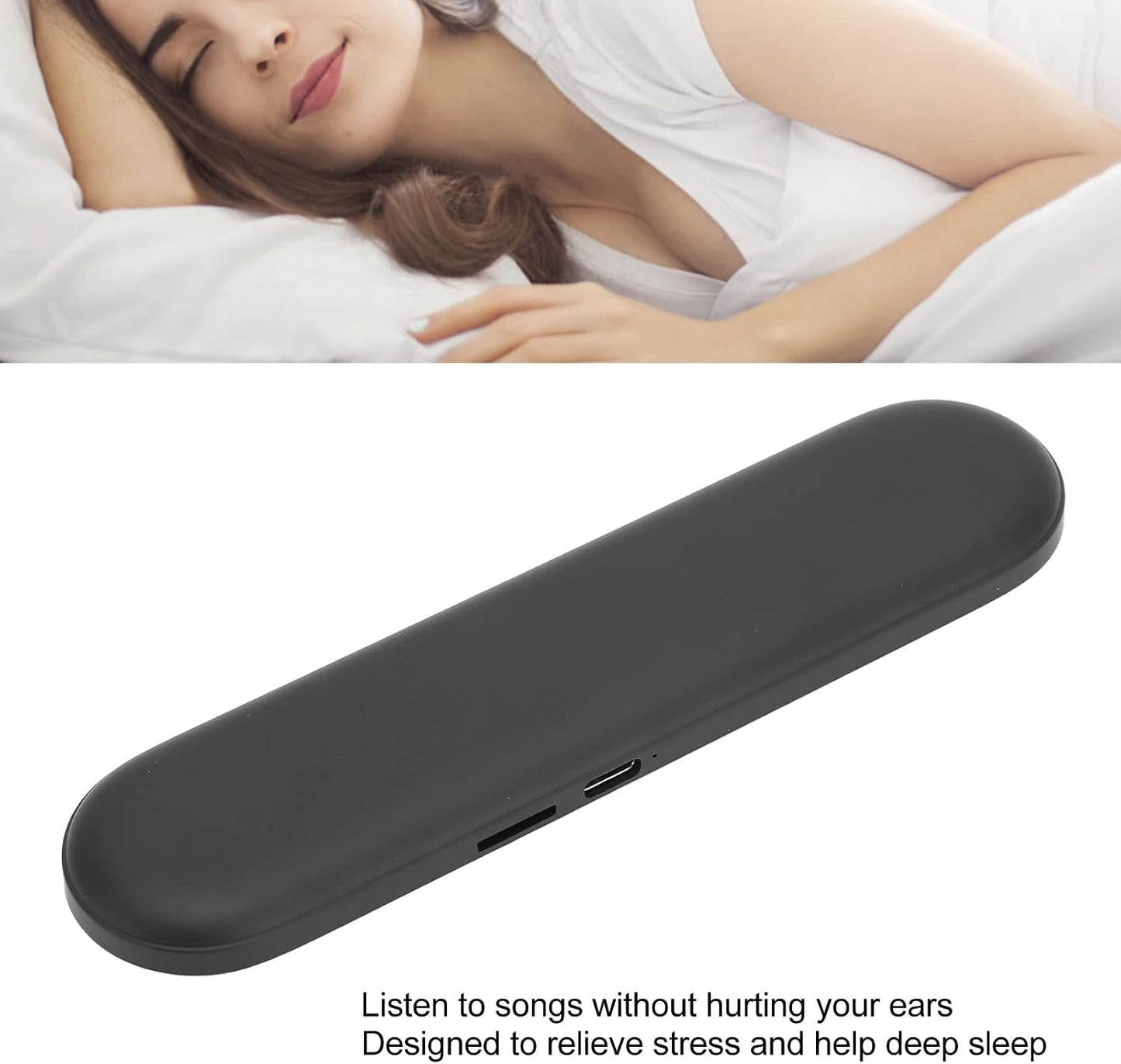 Pillow Speakers Bluetooth, Pillow Speakers, Bluetooth 5.3 Portable Bone Conduction Speaker with Timer Off Function, Mini Pillow Speaker for Adults, Children, Babies(White)