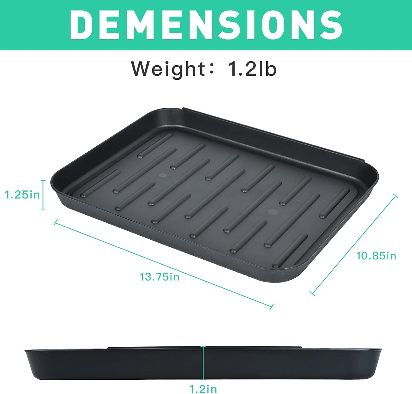 Set of 3 Square Boot Tray, Plastic Utility Shoe Mat Tray, 13.7x10.6x1inch | Black Multi-Function Boots Drying Pad for Entryway Indoor and Outdoor Use in All Seasons