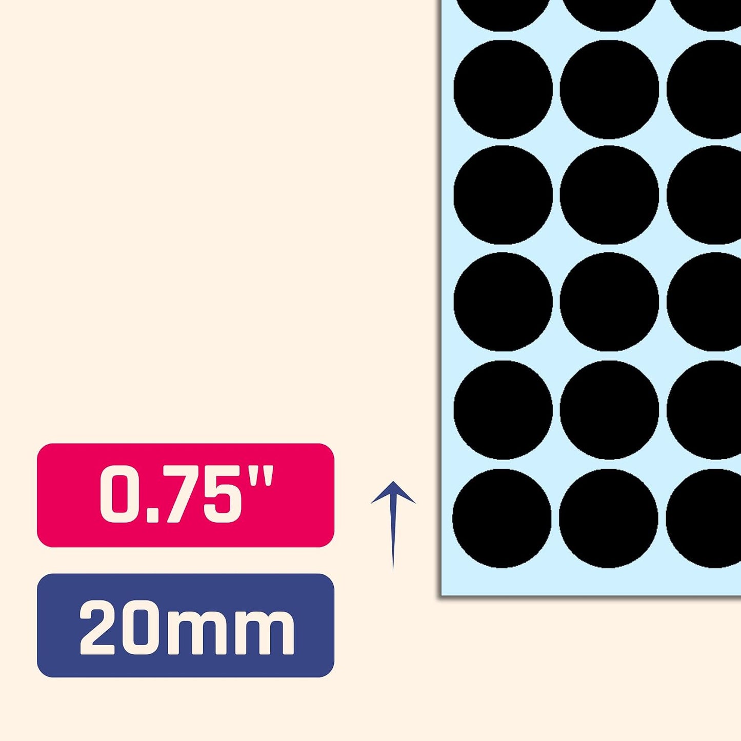 2000 Pack, 3/4" Round Colored Dot Stickers Labels - 10 Colors
