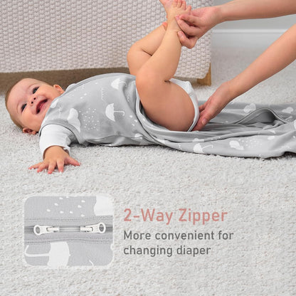 Yoofoss Baby Sleep Sack 0-6 Months Wearable Blanket for Babies 100% Organic Cotton 2-Way Zipper TOG 0.5 Toddler Sleeping Sack 3 Pack, Sleep Sacks