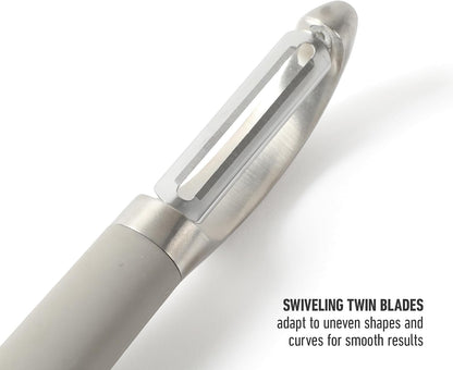 Calphalon Stainless Steel Vegetable Peeler with Swivel Blade, Ergonomic Non-Slip Grip Handle for Fruits & Vegetables, Kitchen Peeler for Smooth Peeling & Meal Prep