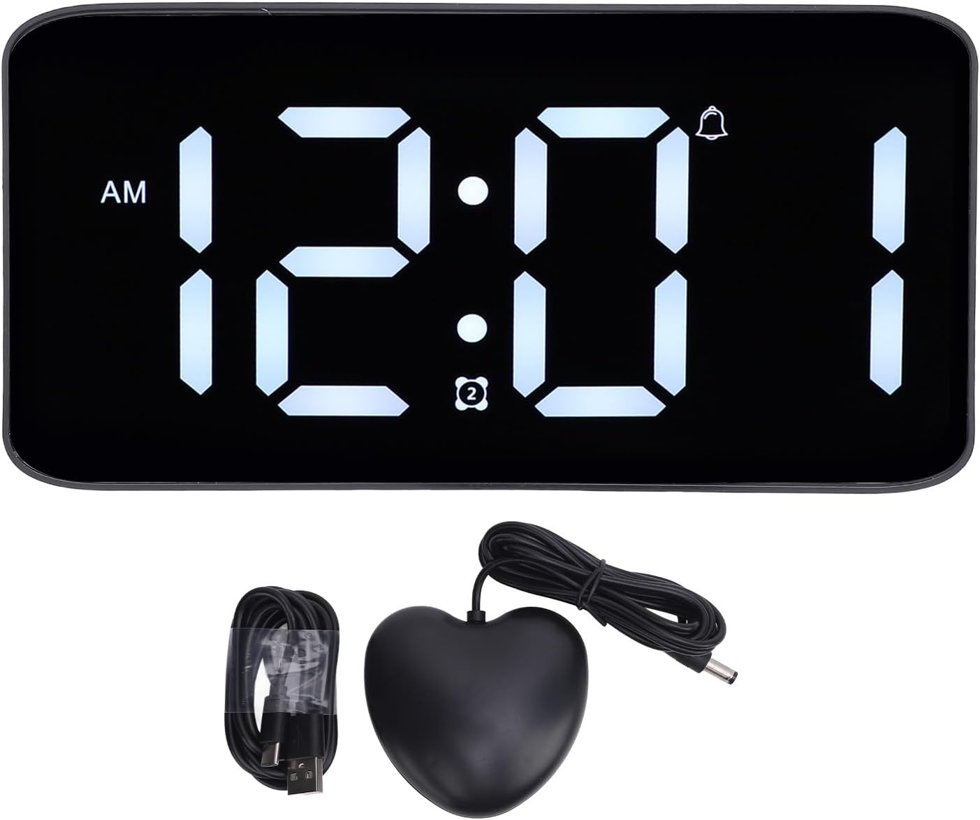 Ymiko Vibrating Alarm Clock with Bed Shaker Large LED Display Corded Vibrator for Heavy Sleepers