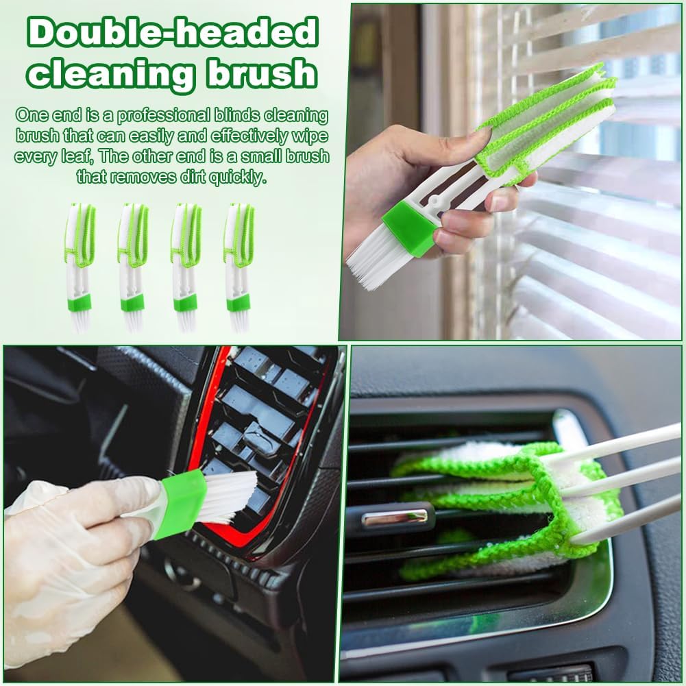 Blind Cleaner Duster Tool Set,4Pcs 7-Finger Microfiber Blind Duster | With 4Pcs 3-Finger Brushes Air Vent Cleaner,Cleaning Tools for Window Shutters & Air Vent,Detachable and Washable ﻿