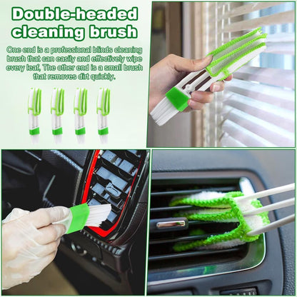 Blind Cleaner Duster Tool Set,4Pcs 7-Finger Microfiber Blind Duster | With 4Pcs 3-Finger Brushes Air Vent Cleaner,Cleaning Tools for Window Shutters & Air Vent,Detachable and Washable ﻿