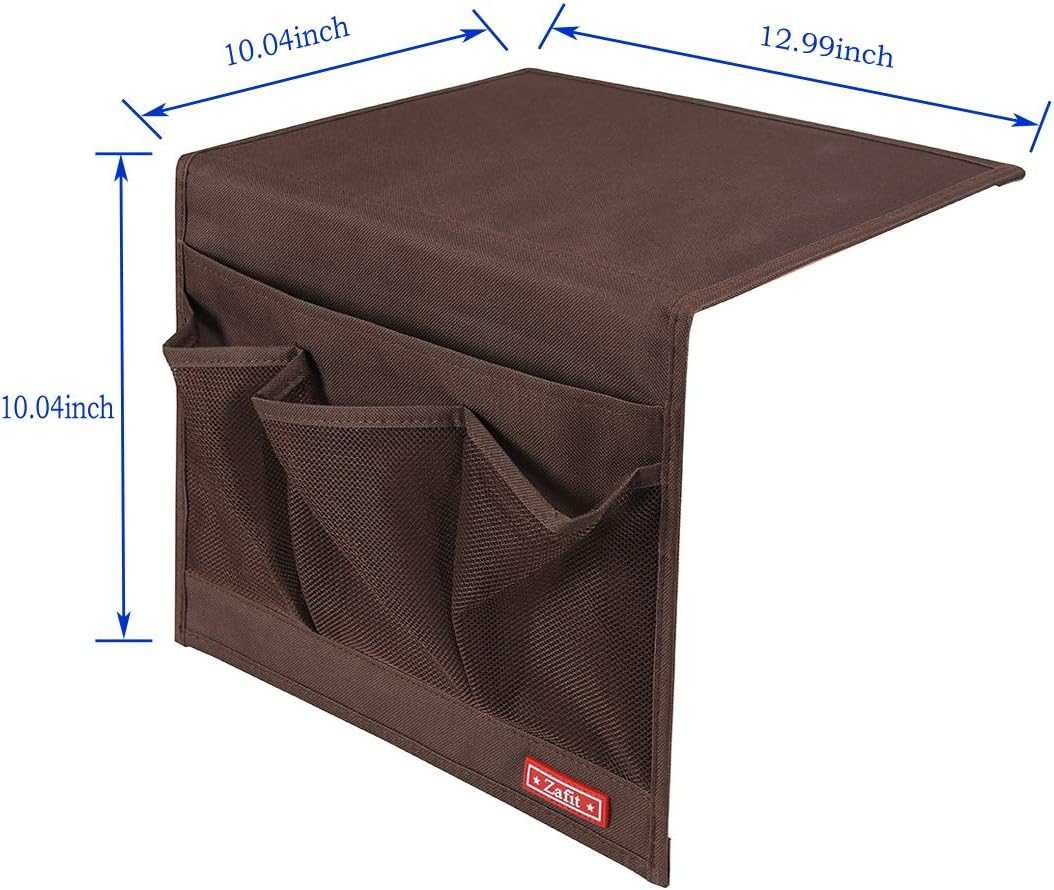 Zafit 5 Pockets Bedside Caddy, Bedside Storage Organizer for Water Bottles, Magazines, Phone, Glasses (5 Pockets-Grey)
