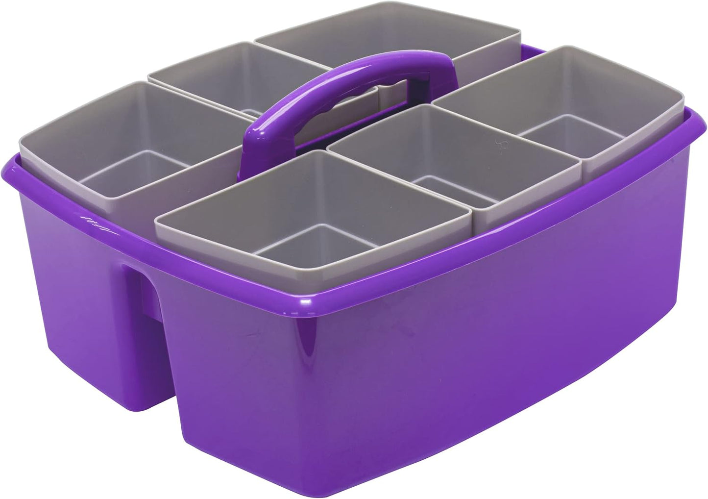Storex 2-Compartment Large Cleaning Caddy – Multipurpose Supply Organizer with Handle - Black, 1-Pack (00973A06C)