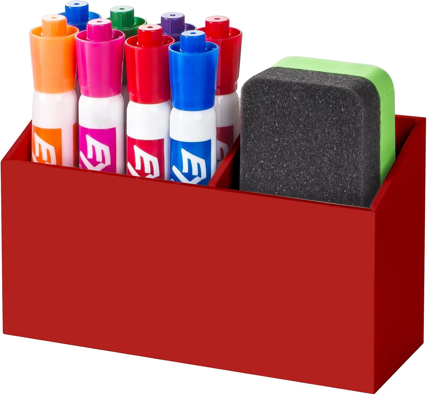 BEYGORM Magnetic Dry Erase Marker Holder for Whiteboard & Refrigerator | Non-slip Acrylic Pen Holder for Classroom, Fridge Magnet, Locker Organizer Accessories, Teacher & School Supplies(Black)