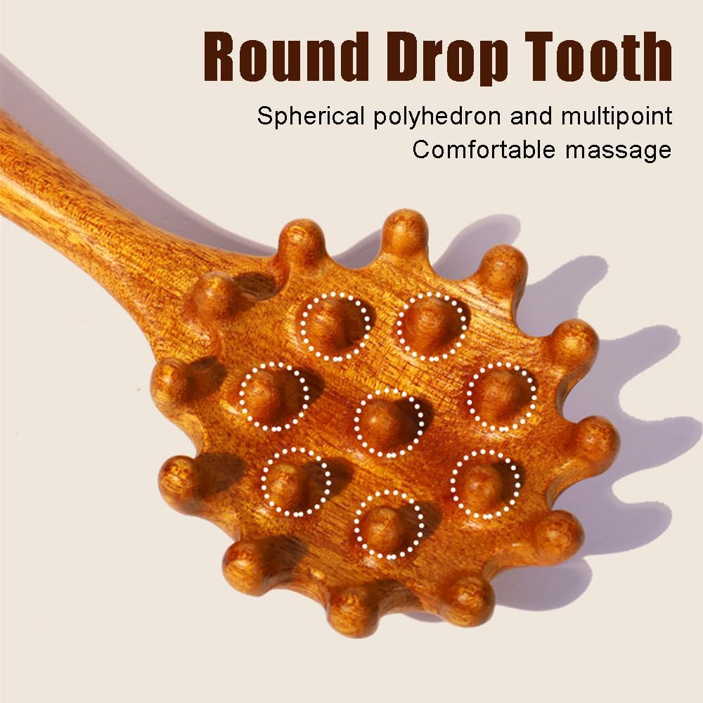 OULIGET Wooden Trigger Point Massage Tool,Spider Shape 5 Legs Massager,Scalp Massager Scraping Tool for Back,Neck,Shoulder and More