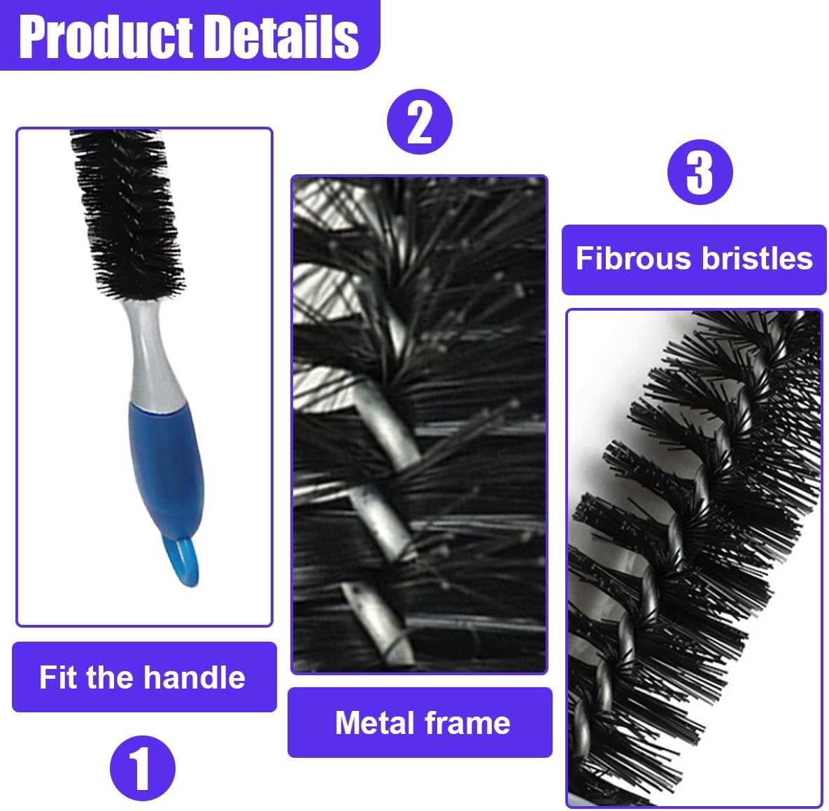 Car Engine Cleaning Brush with Long Handle, Flexible Hard Bristle Auto Detailing Brushes Kit with Hanging Hole, Bendable Car Wash Brush for Radiator Dryer Vent/Refrigerator Coil (1PC)
