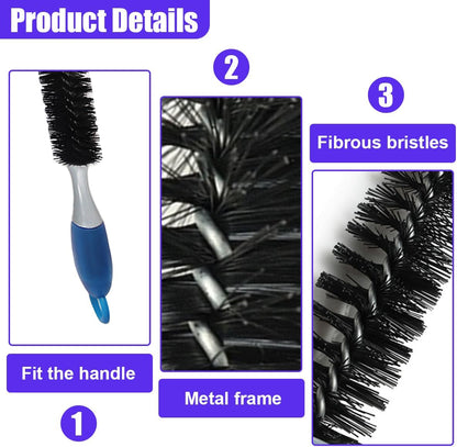 Car Engine Cleaning Brush with Long Handle, Flexible Hard Bristle Auto Detailing Brushes Kit with Hanging Hole, Bendable Car Wash Brush for Radiator Dryer Vent/Refrigerator Coil (1PC)