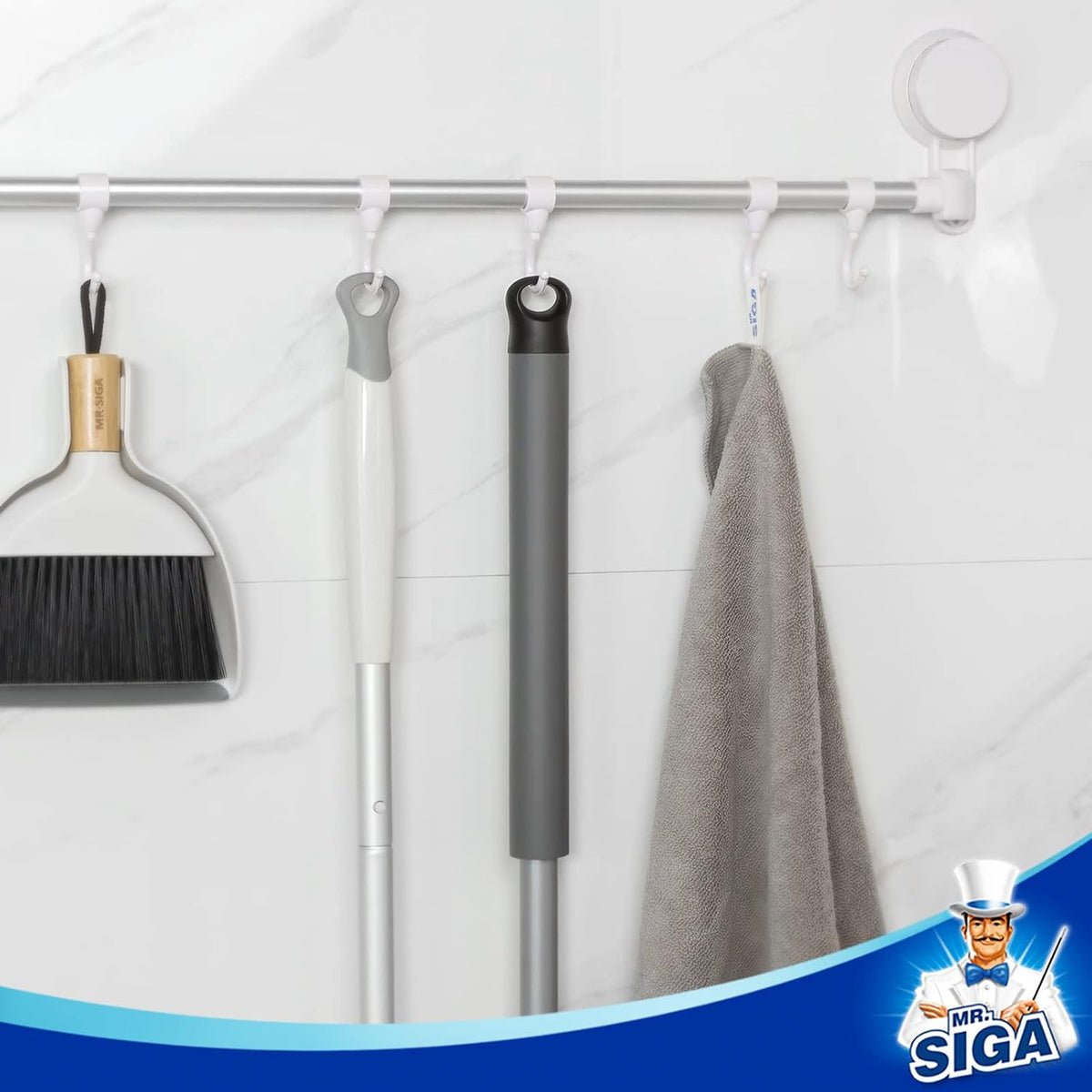 MR.SIGA Heavy Duty Grout Scrub Brush with Long Handle