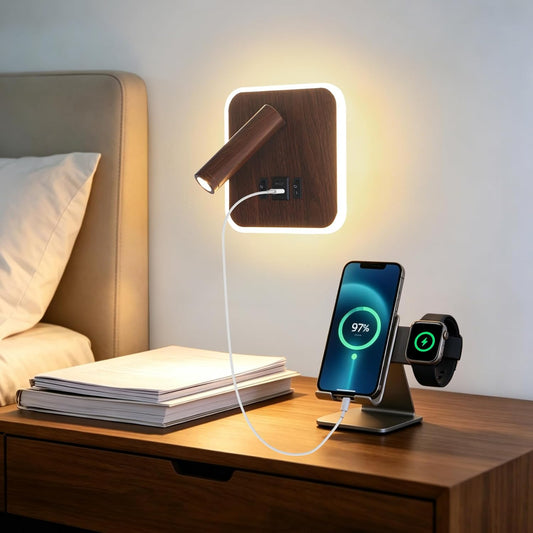 Plug in Wall Sconce with Wall Mounted Reading Lights with Switch