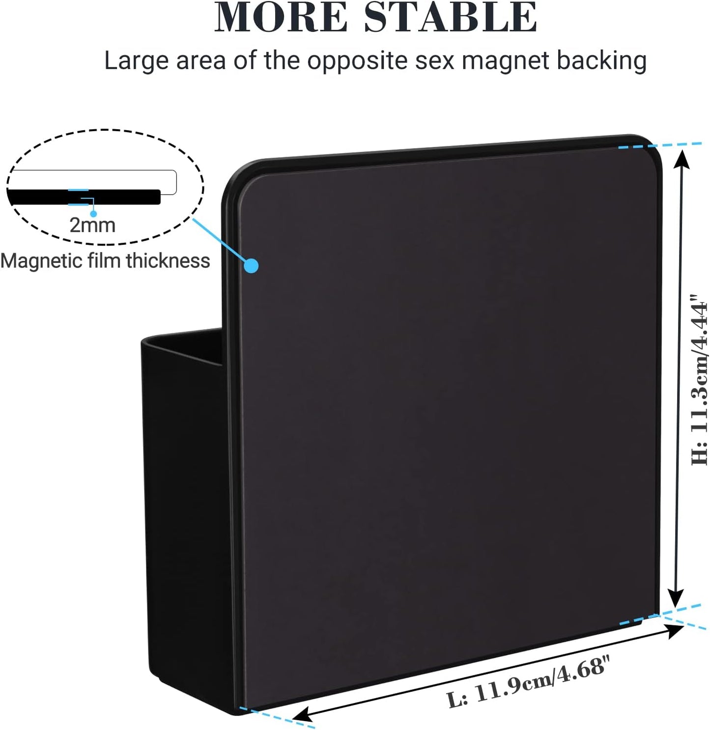 Black Strong Magnetic Dry Erase Marker Holders - Pen Holders for Whiteboard, Fridge, Locker, Magnetic Organizer for Office, Kitchen, and School. No Drilling, Nails, or Glue Needed
