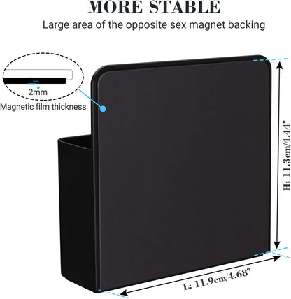 Black Strong Magnetic Dry Erase Marker Holders - Pen Holders for Whiteboard, Fridge, Locker, Magnetic Organizer for Office, Kitchen, and School. No Drilling, Nails, or Glue Needed