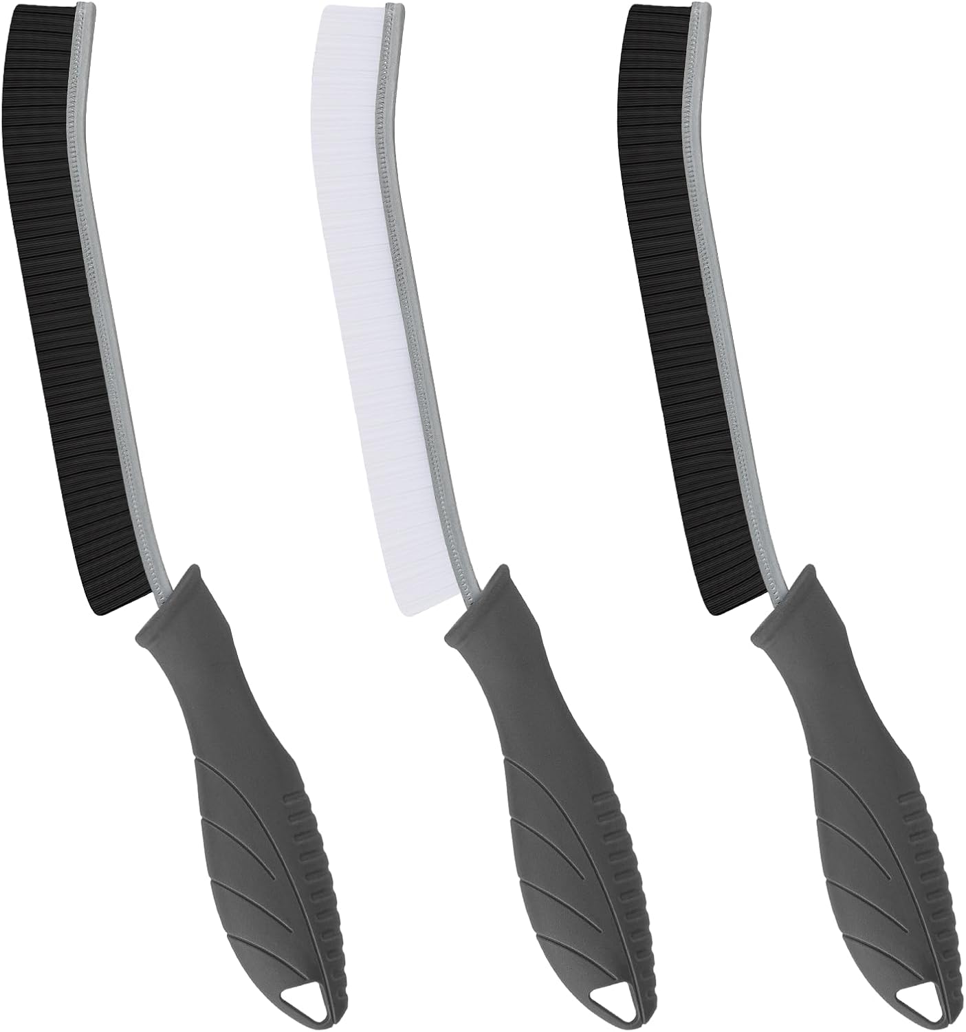 FOOGWEE Hard Bristle Crevice Cleaning Brush - Cleaning Tools for Household Use, Multifunctional Gap Cleaning Supplies for Kitchen, Bathroom, Toilet, Window, Vehicle, Faucets, Grout, Home (Black)