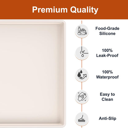 34" x 22" Extra Thick Silicone Mat Waterproof with Raised Edge, | Under Sink Mat for Kitchen & Bathroom, Kitchen Cabinet Liner, Multi-Purpose for Storage & Protection