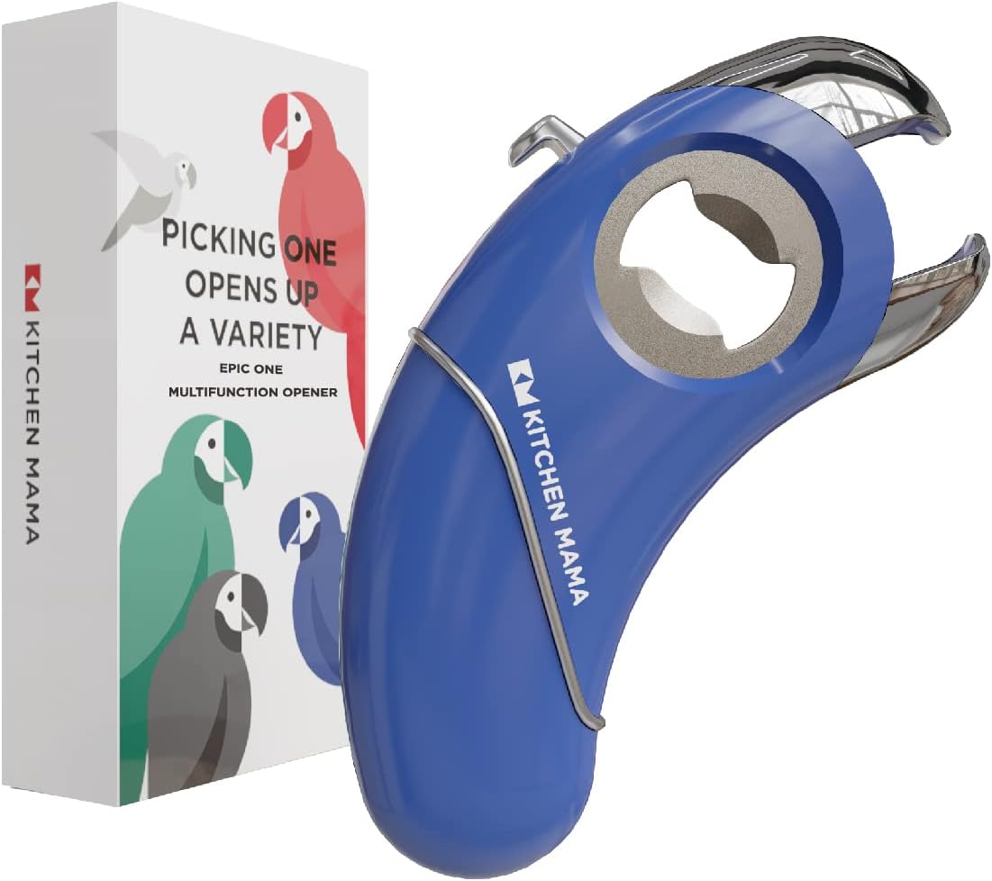 Kitchen Mama Epic One Multifunction Opener, Teal | Magnetic Bottle Opener, Beer Soda Opener, Effortless Jar Lid Opener, For Seniors and Elderly with Weak Hands and Arthritis