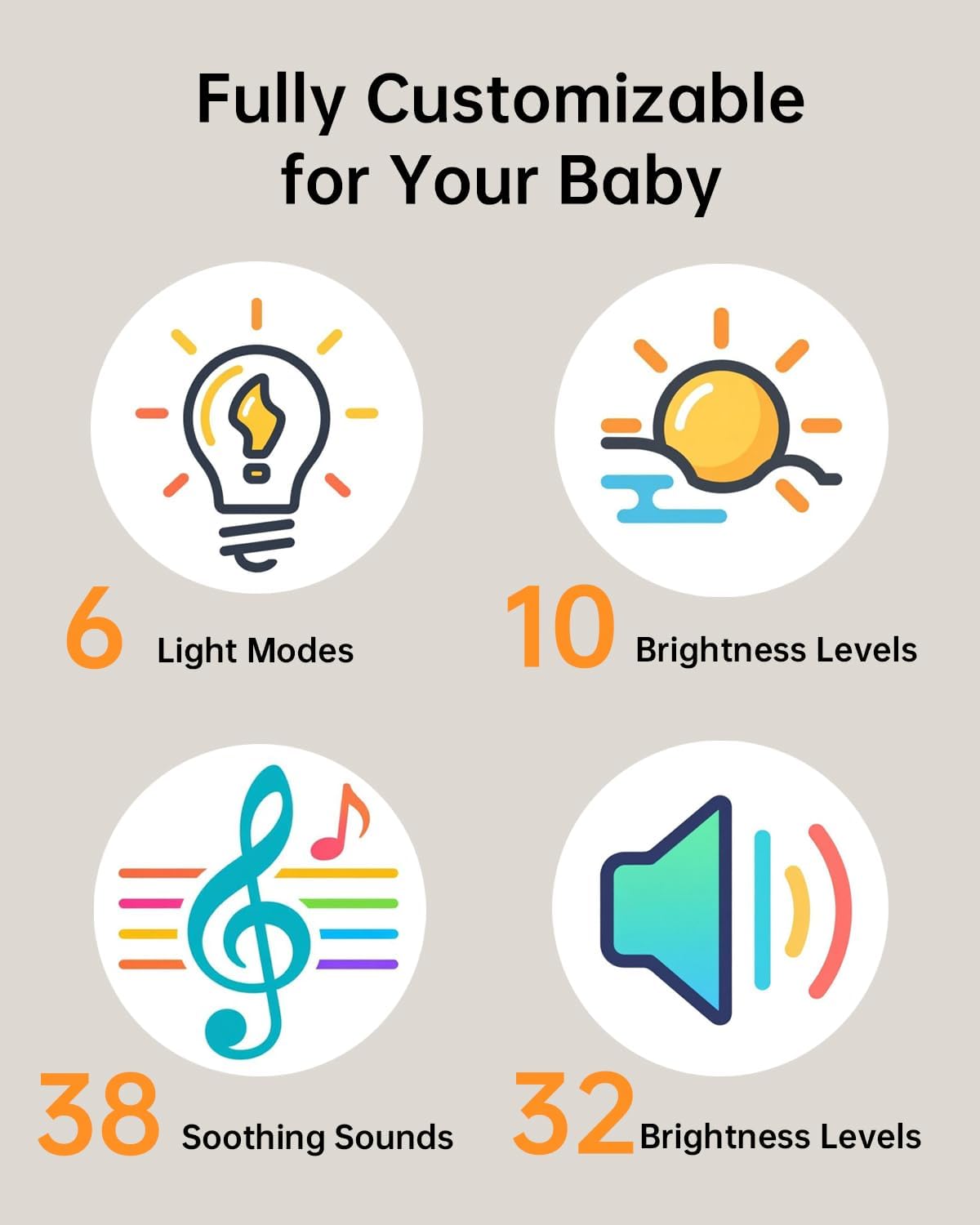 Red Light Therapy White Noise Sleep Sound Machine for Baby