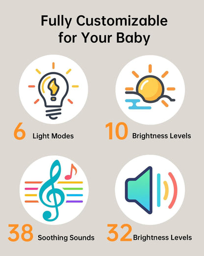 Red Light Therapy White Noise Sleep Sound Machine for Baby
