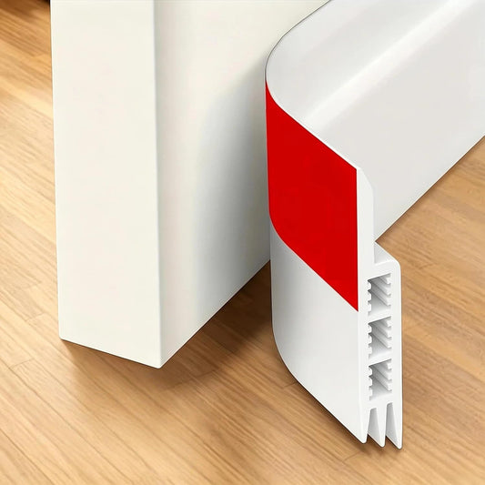 Door Draft Stopper Under Door Draft Blocker Insulator Door Sweep Weather Stripping Noise Stopper Strong Adhesive 43'' Length
