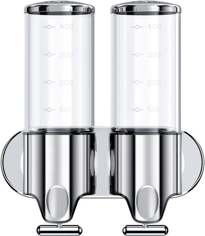 Shower Soap Dispenser,Shampoo and Conditioner Dispenser | Shower Dispenser 3 Chamber No Drill,Wall Mounted Refillable Bottles,Shower Accessories for Bathroom,RV&Hotel,16.9 oz 3 in 1