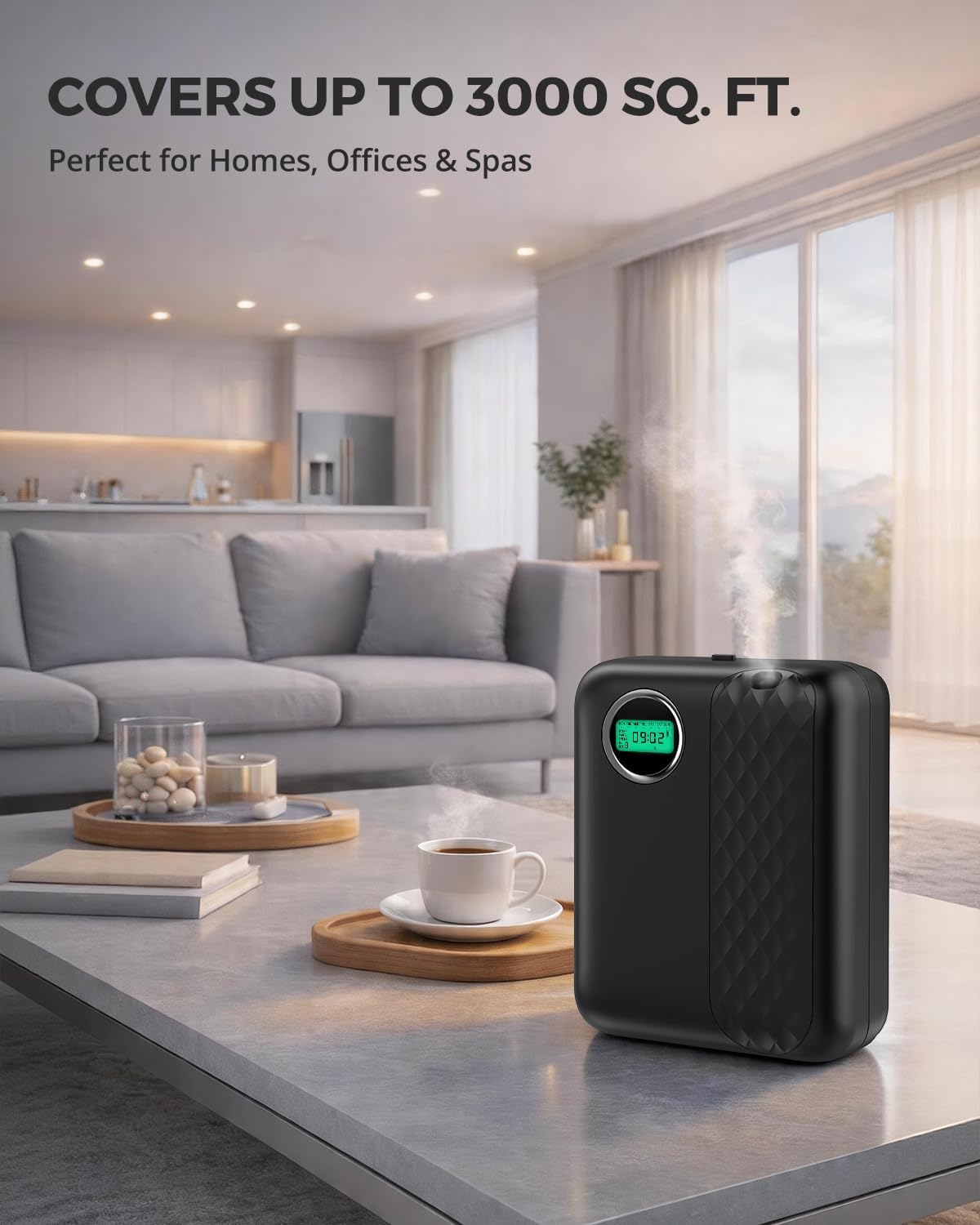 RoyAroma Waterless Essential Oil Diffuser, Bluetooth App Control
