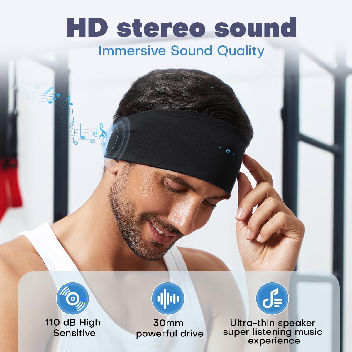 Sleep Headphones Bluetooth Headband for Side Sleeper 2-Pack, 17H Playtime, Wireless Headband Headphones with HD Stereo Speakers for Workout,Running,Yoga, Ideal Gifts for Men, Women, Teens