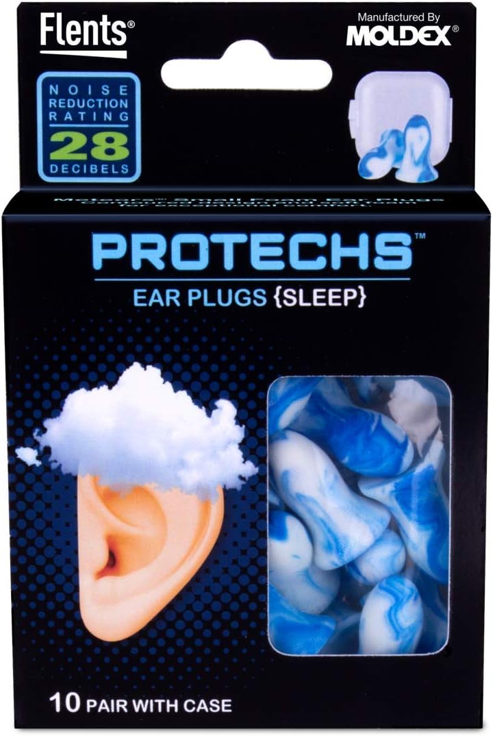 Flents Protechs Super Sleep Foam Ear Plugs, NRR 29, 10 Pair, Teal