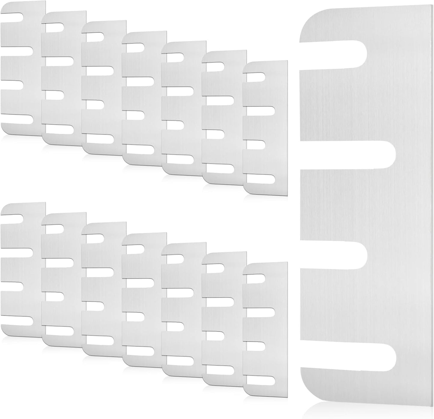 Heavy Duty Door Hinge Shims, 15 PCS Coated Finish Door Hinge Shim Stainless Steel Door Hole Filler Plate Hinge Filler Plates for Door Alignment & Repair (0.04 Inch Thickness, 4" x 1.5")