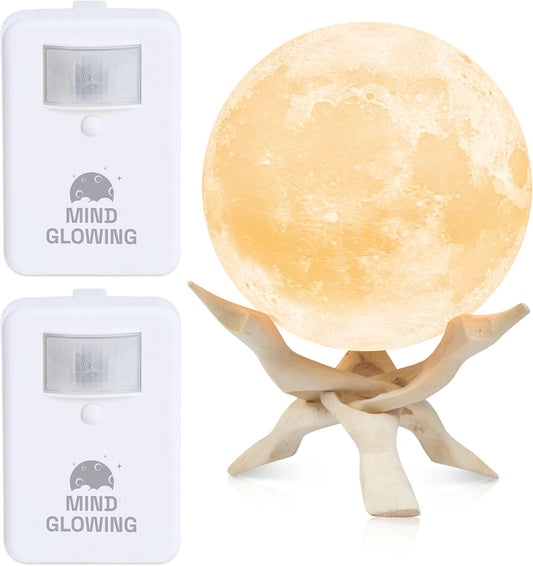 Mind-Glowing Night Safety & Bedtime Serenity Set: Toilet Light with Motion Sensor (2 Pack) & Zen Moon Lamp