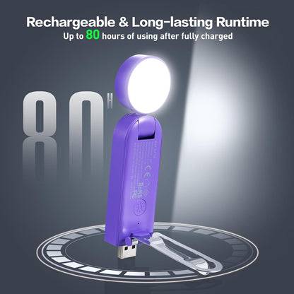 VAVOFO USB Rechargeable Bookmark Reading Light, Blue Light Blocking Amber LEDs for Bedtime Reading - Clip On, 9 Lighting Modes