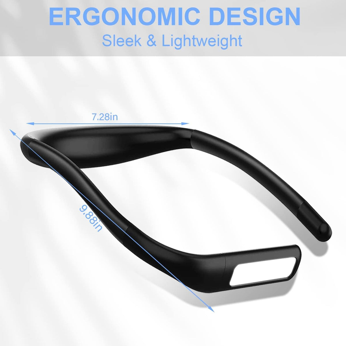 LED Neck Reading Light for Books: 3 Color Adjustable Bendable Arms Black