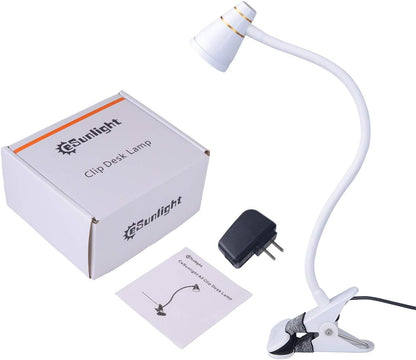 Zoomable Clip on Light, Clamp Reading Light for Dorm Bed Headboard, Dimmable Spotlight with 3 Color Temperature Options, 10 Dimmable Brightness Levels, Adjustable Beam Angle