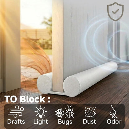 MAXTID Under Door Draft Stopper for Bottom of Doors 38" Black | Door Blocker Noise Reduce Light Cold Air Guard Breeze Sound Proof Door Sweep Door Seal Insulation Strip Gap Filler