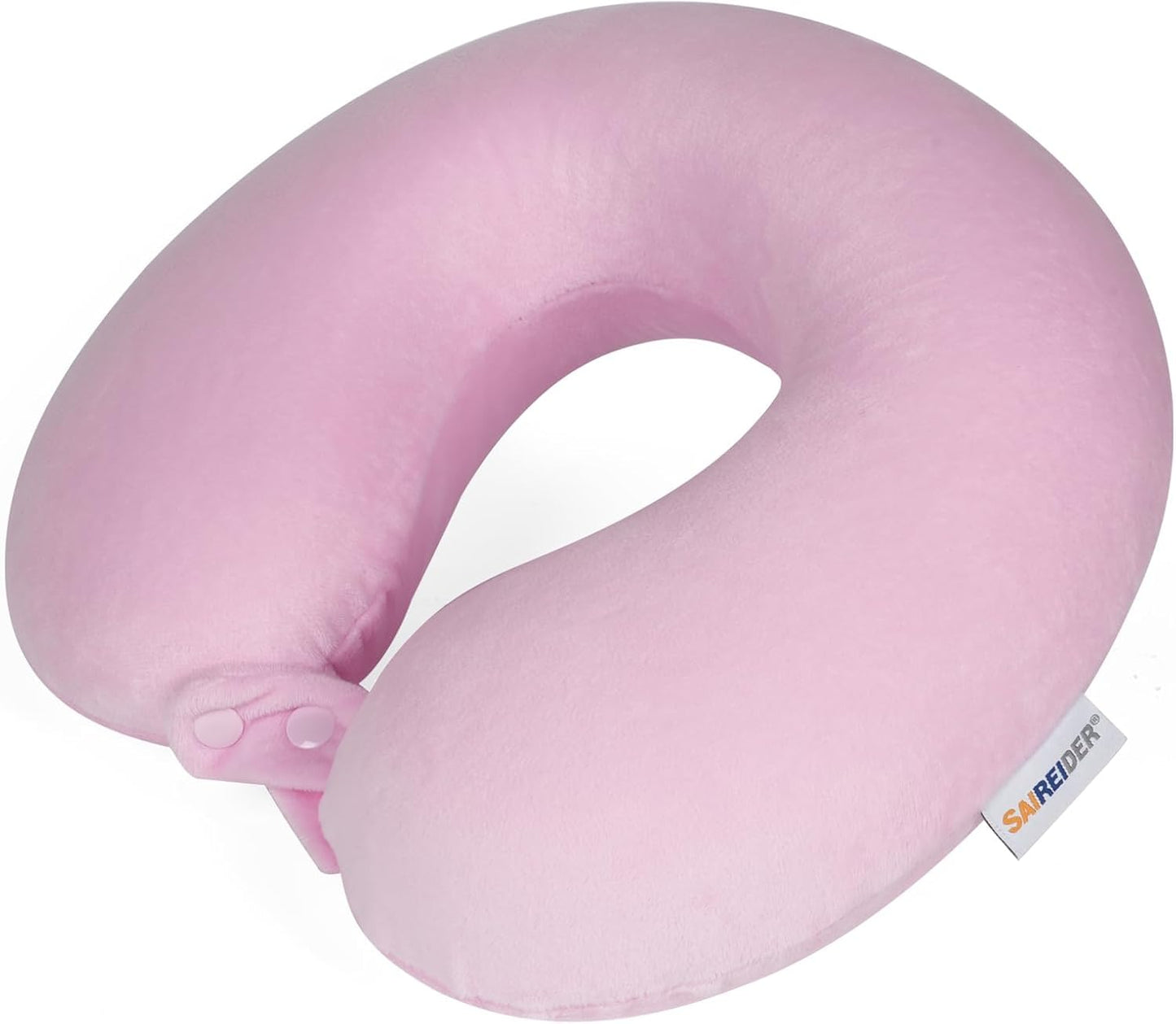 SAIREIDER Travel Pillow 100% Pure Memory Foam Travel Neck Pillow, Airplane Pillow for Traveling、Car、Home、Office，Washable Cover（Black）