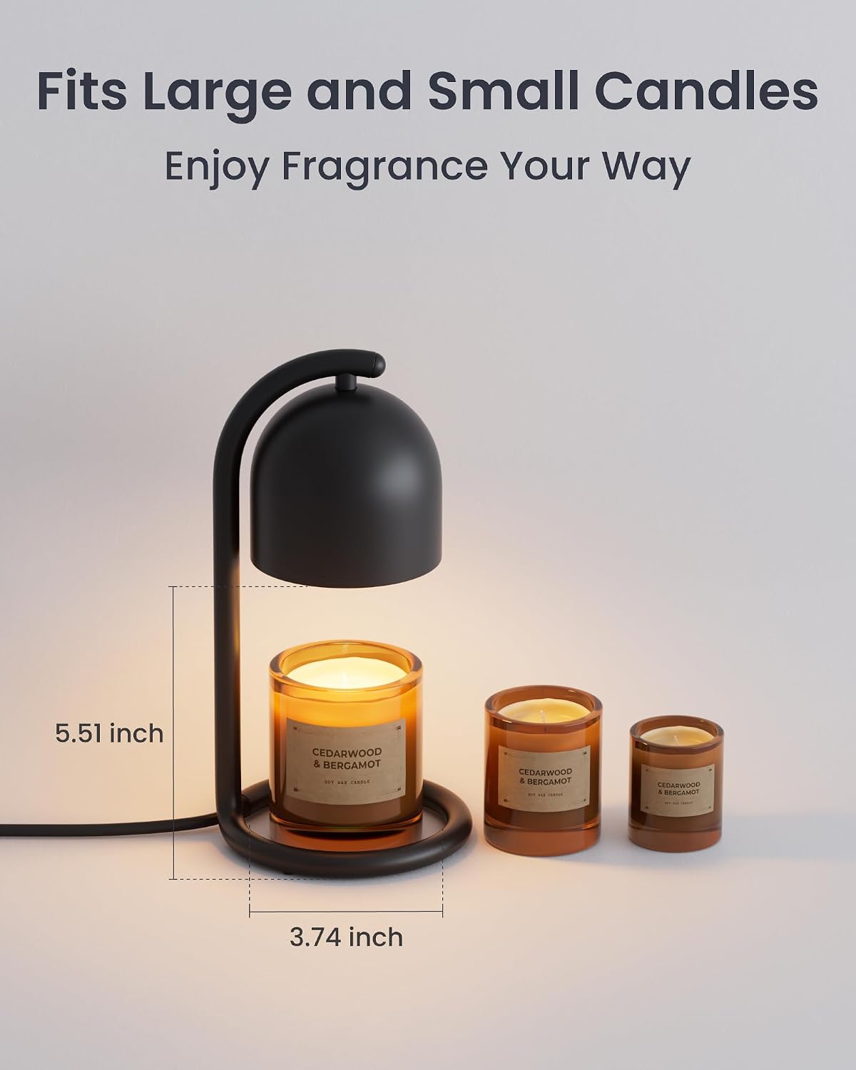 SwitchBot Smart Candle Warmer Lamp App & Voice Control, Flameless Wax Melter with Timer, Bulb x2, for Jar Candles, 1%-100% Dimmable, Matter for Apple Home & Alexa, Women Birthday Housewarming Gift