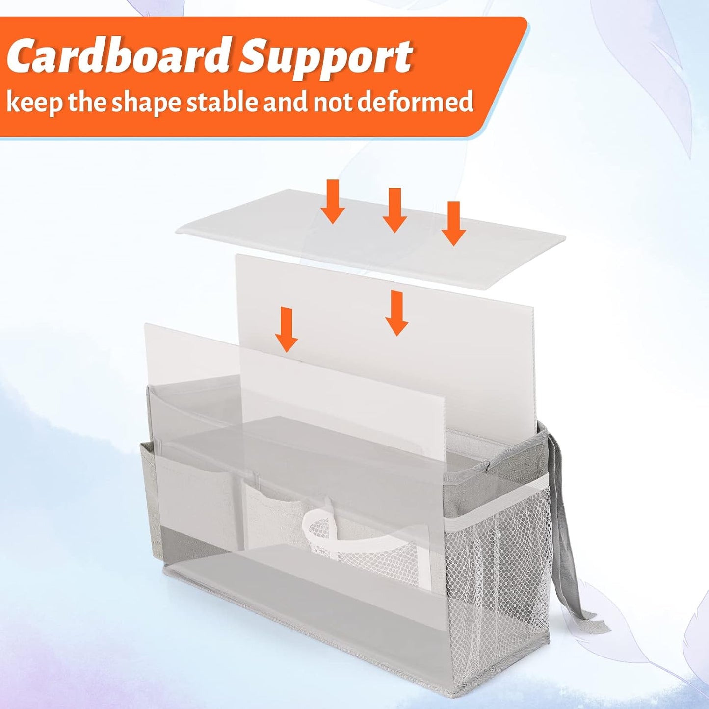 Bedside Caddy, Bedside Storage Bag Hanging Organizer for Bunk Dorm Bed Rail | Bed Caddy with Hooks, Top Bunks and Dorm Essentials for Water, Tissues, Tablets, Books, Phones, Remotes and Other Necessories