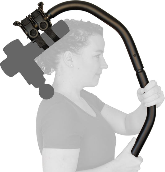 BackBadger Flex Massage Gun Holder Adjustable Ergonomic Extension Handle | Compatible With Most Massage Guns For Full-Body Muscle Pain Relief in Back, Neck, Shoulders, Legs, Feet with Less Effort