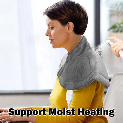 Heating Pad for Neck and Shoulder and Back,Weighted Electric Heated Neck Wrap Warmer with 3 Heat Setting and Moist Heat .20 * 25, Auto Shut Off Electric Neck Heat Pad, Machine Washable