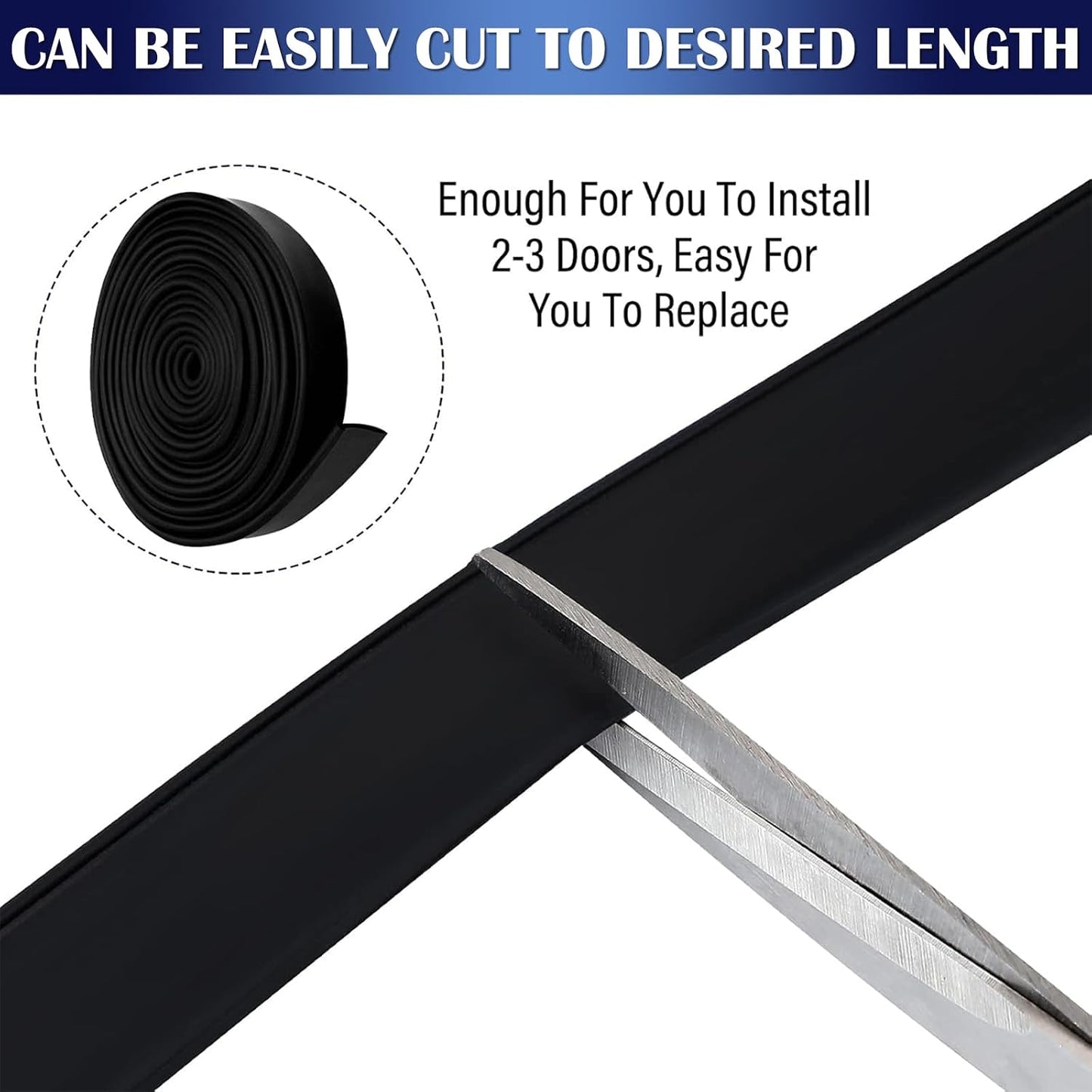 Treela 108-Inch 1" T-Slot Shower Door Seal Strip | Flexible silicone blocks leaks/splashes and replace old, cracked, loose, or missing door sweeps